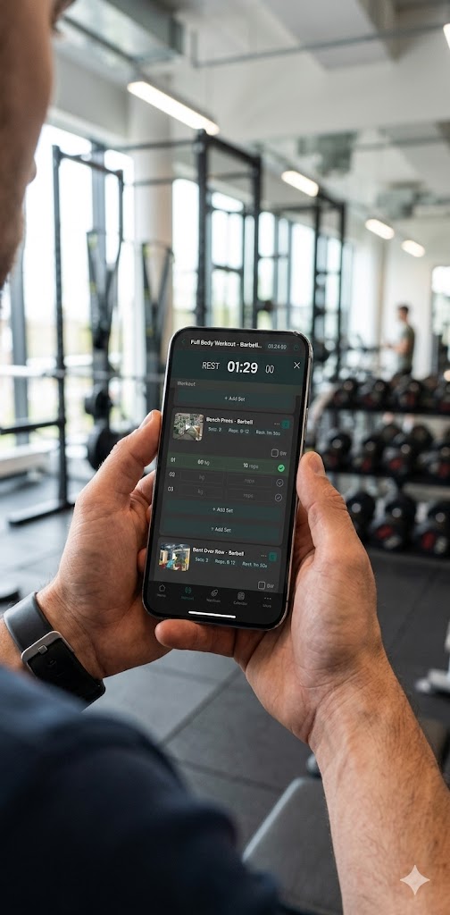 Man in gym following a VYVE workout